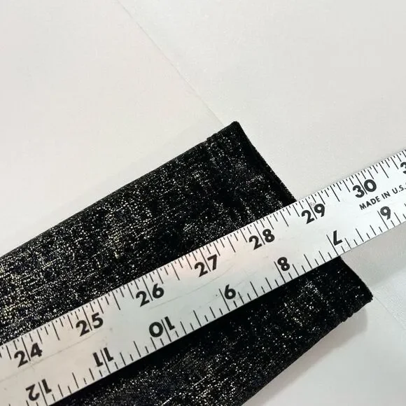 Spanx Leggings Womens Medium Black Gold Velvet Shine Metallic High Rise - Picture 6 of 10